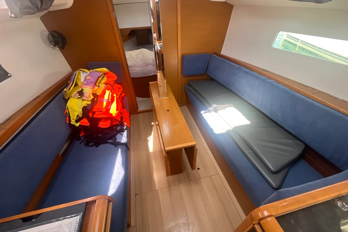 Salon of MINI, a Jeanneau Sun Odyssey 349 sailboat at Općina Sukošan, Croatia