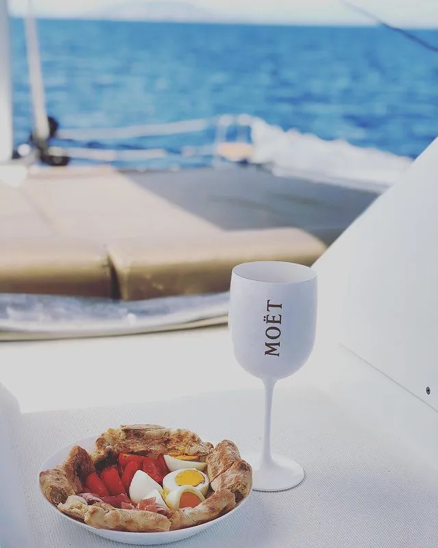 Deck of Aeropi, a Lagoon 450 Fly catamaran at Municipal Unit of Lefkada, Greece
