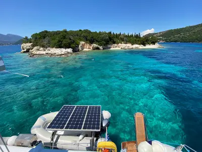 Aeropi, a Lagoon 450 Fly catamaran at Municipal Unit of Lefkada, Greece