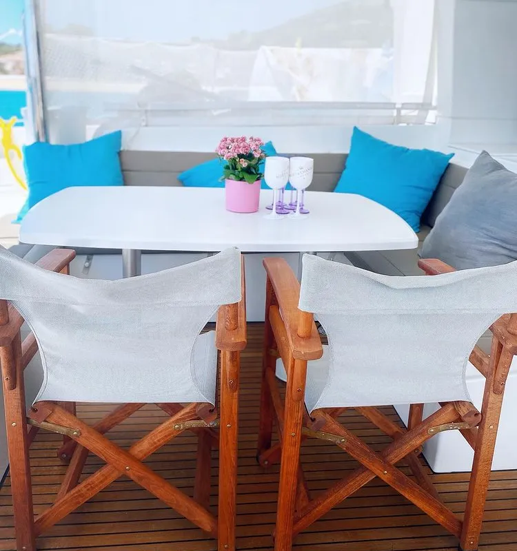 Deck of Aeropi, a Lagoon 450 Fly catamaran at Municipal Unit of Lefkada, Greece