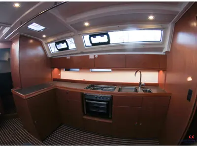 Galley of Punta Molentis, a Bavaria Cruiser 46 sailboat at Cagliari, Italy