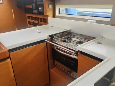 Galley of Nennella, a Jeanneau Sun Odyssey 440 sailboat at Tonnarella, Italy