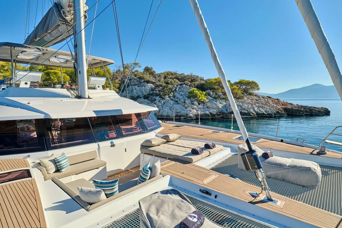 Sunmoon, a Fountaine Pajot Alegria 67 catamaran at Marigot, France