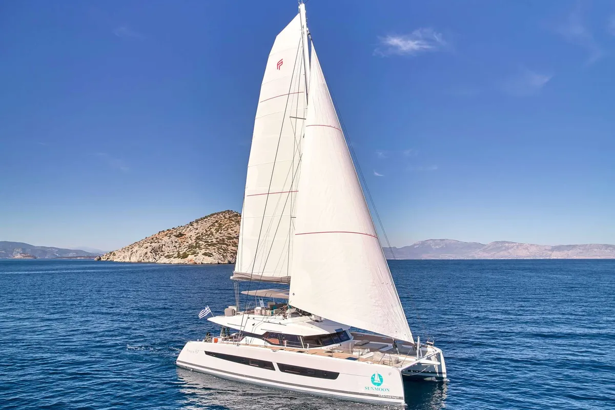 Sunmoon, a Fountaine Pajot Alegria 67 catamaran at Marigot, France