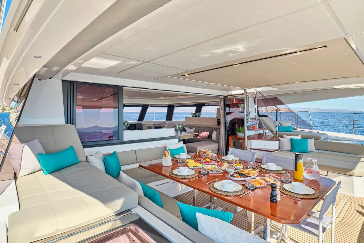 Sunmoon, a Fountaine Pajot Alegria 67 catamaran at Marigot, France
