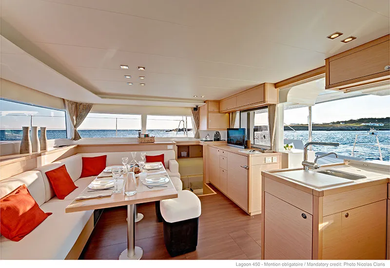 Salon of Moja Mala, a Lagoon 450 catamaran at Seget Donji, Croatia
