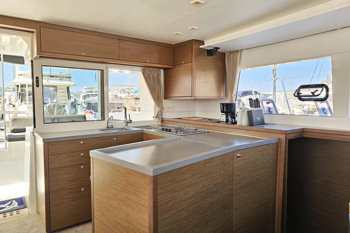 Galley of Moja Mala, a Lagoon 450 catamaran at Seget Donji, Croatia