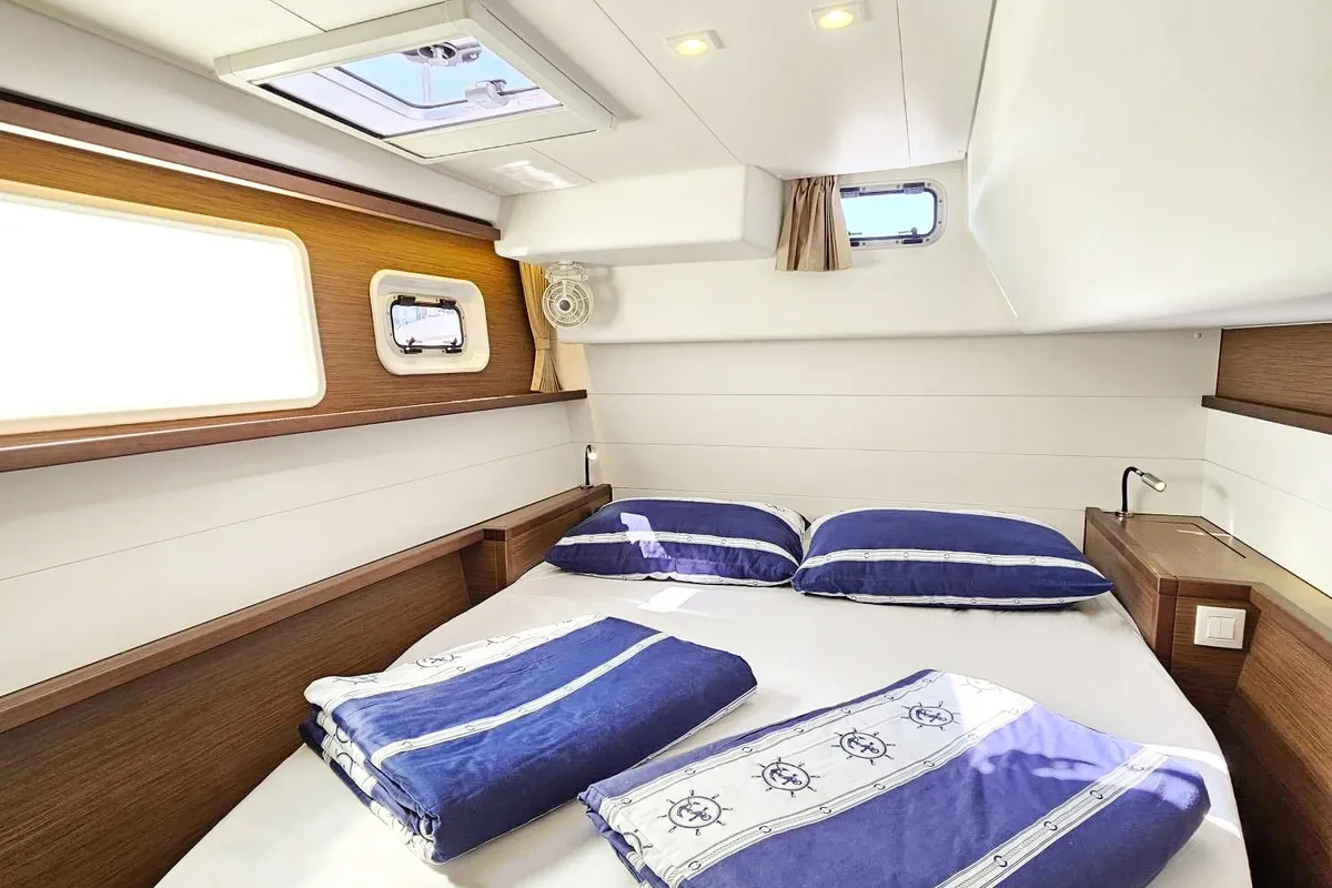 Cabin on Moja Mala, a Lagoon 450 catamaran at Seget Donji, Croatia