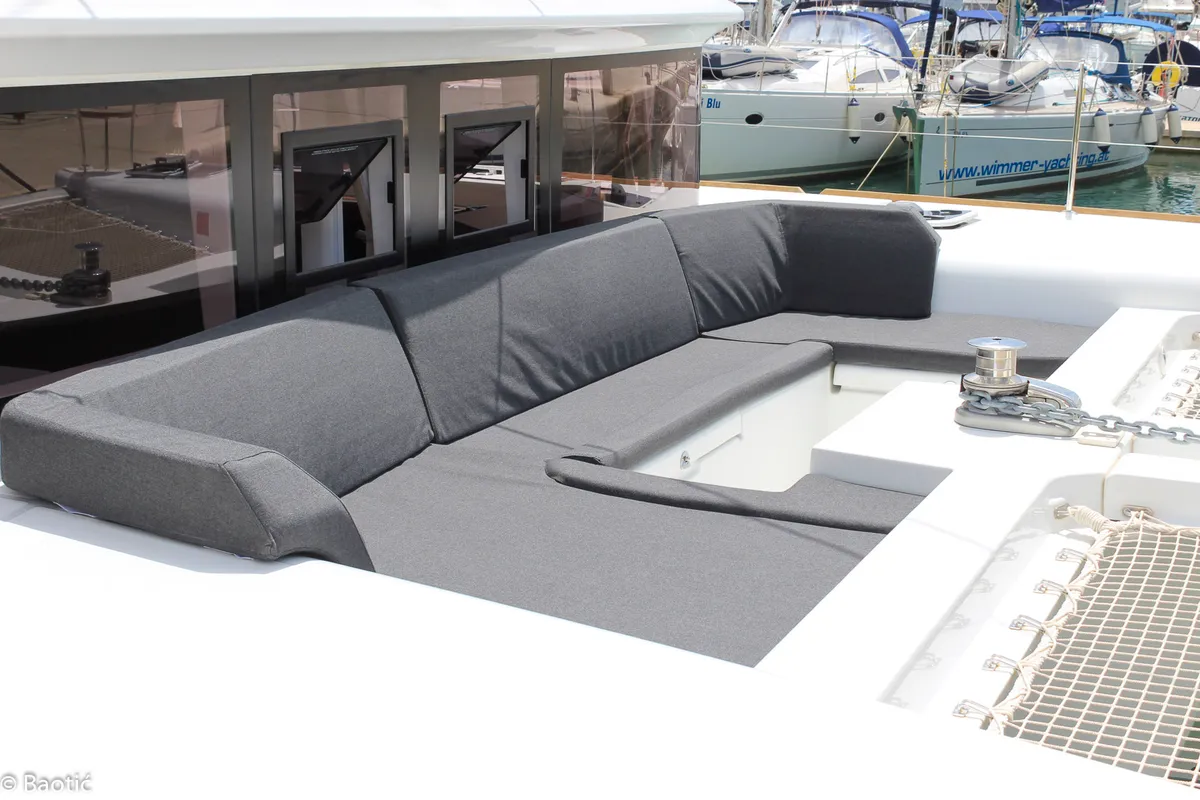 Deck of Moja Mala, a Lagoon 450 catamaran at Seget Donji, Croatia