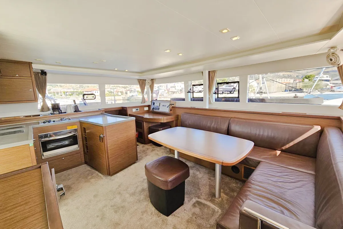 Salon of Moja Mala, a Lagoon 450 catamaran at Seget Donji, Croatia