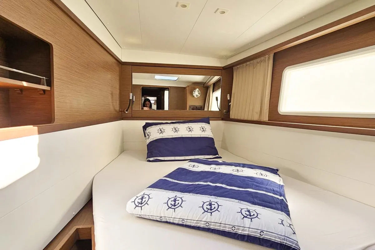 Cabin on Moja Mala, a Lagoon 450 catamaran at Seget Donji, Croatia