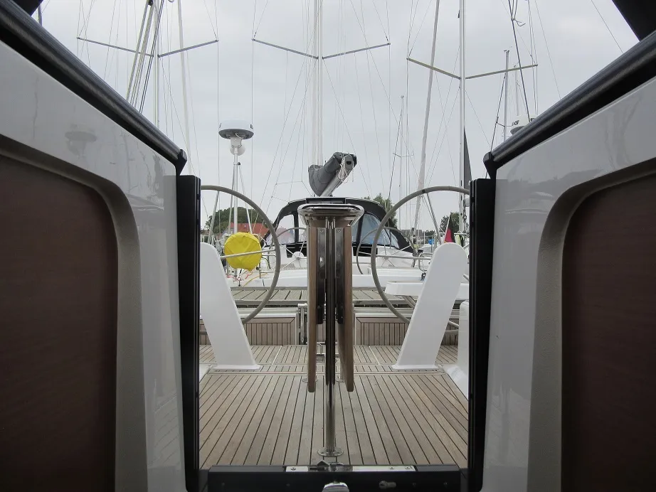 Cockpit of Nine, a Hanse 418 sailboat at Fisksätra, Sweden