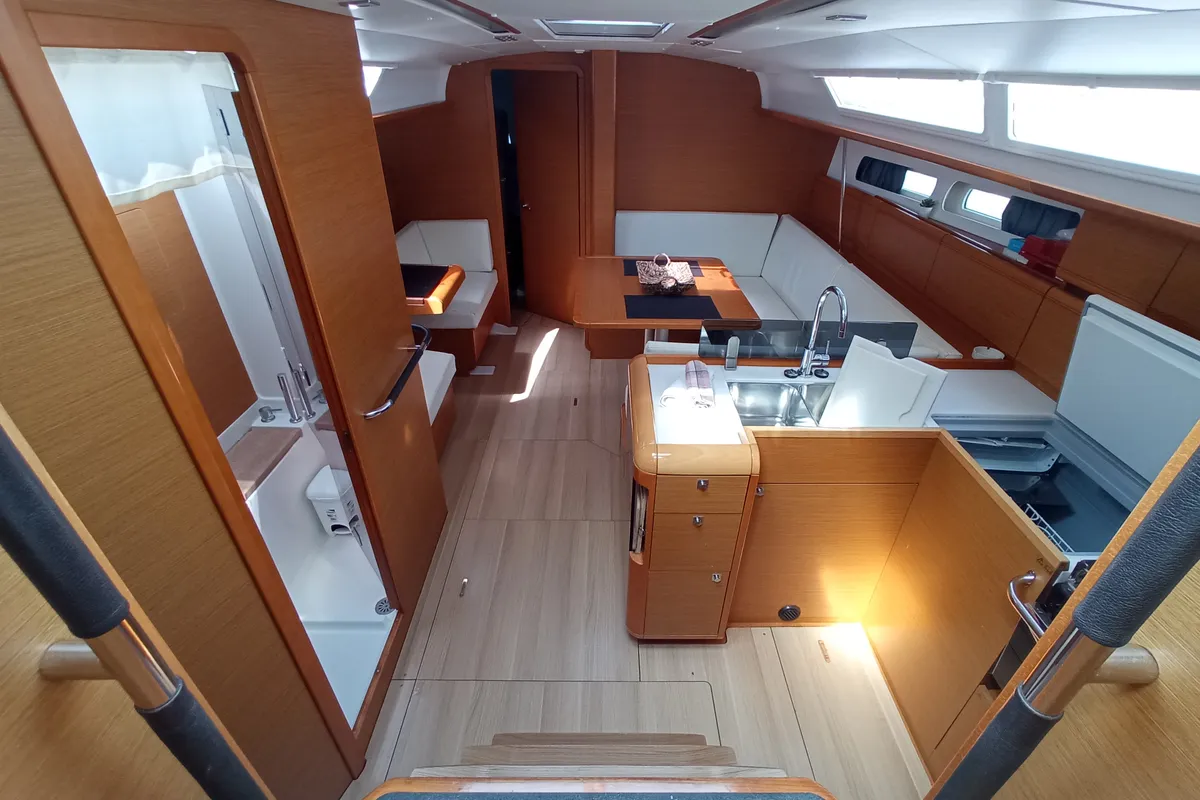 Salon of Eternity, a Jeanneau Sun Odyssey 409 sailboat at Lefkada, Greece