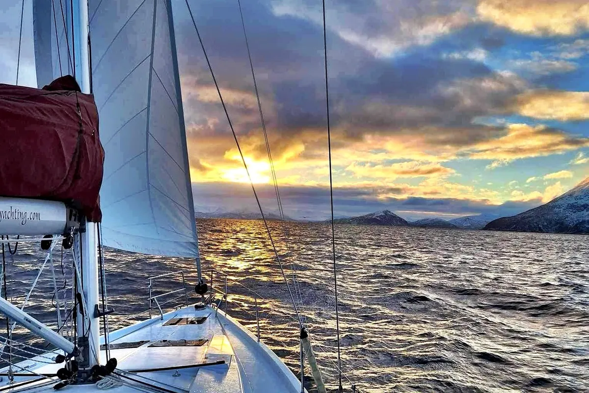 Deck of Arctic Whisper, a Hanse 458 sailboat at Tromsø, Norway