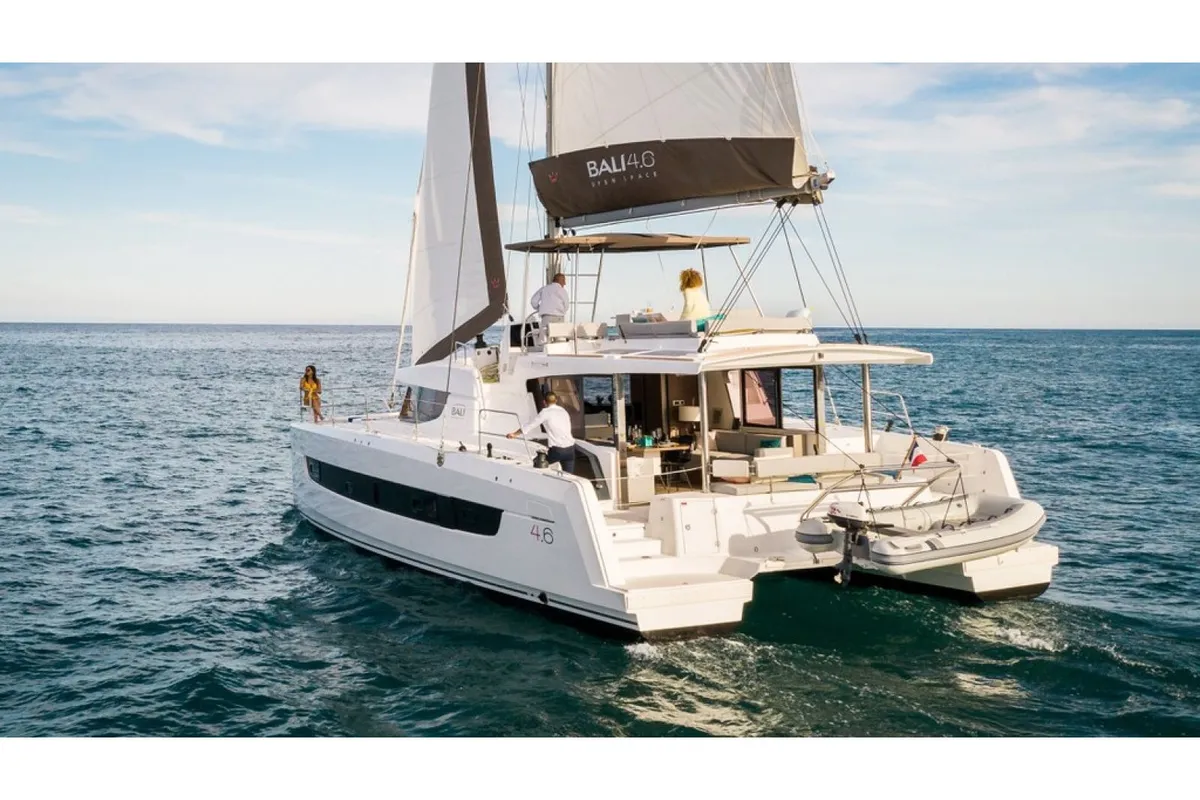 LOS ROQUES, a Bali 4.6 catamaran at Sant Antoni de Portmany, Spain