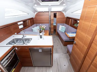 Galley of Top Secret 2020, a Elan 40.1 sailboat at Primošten, Croatia
