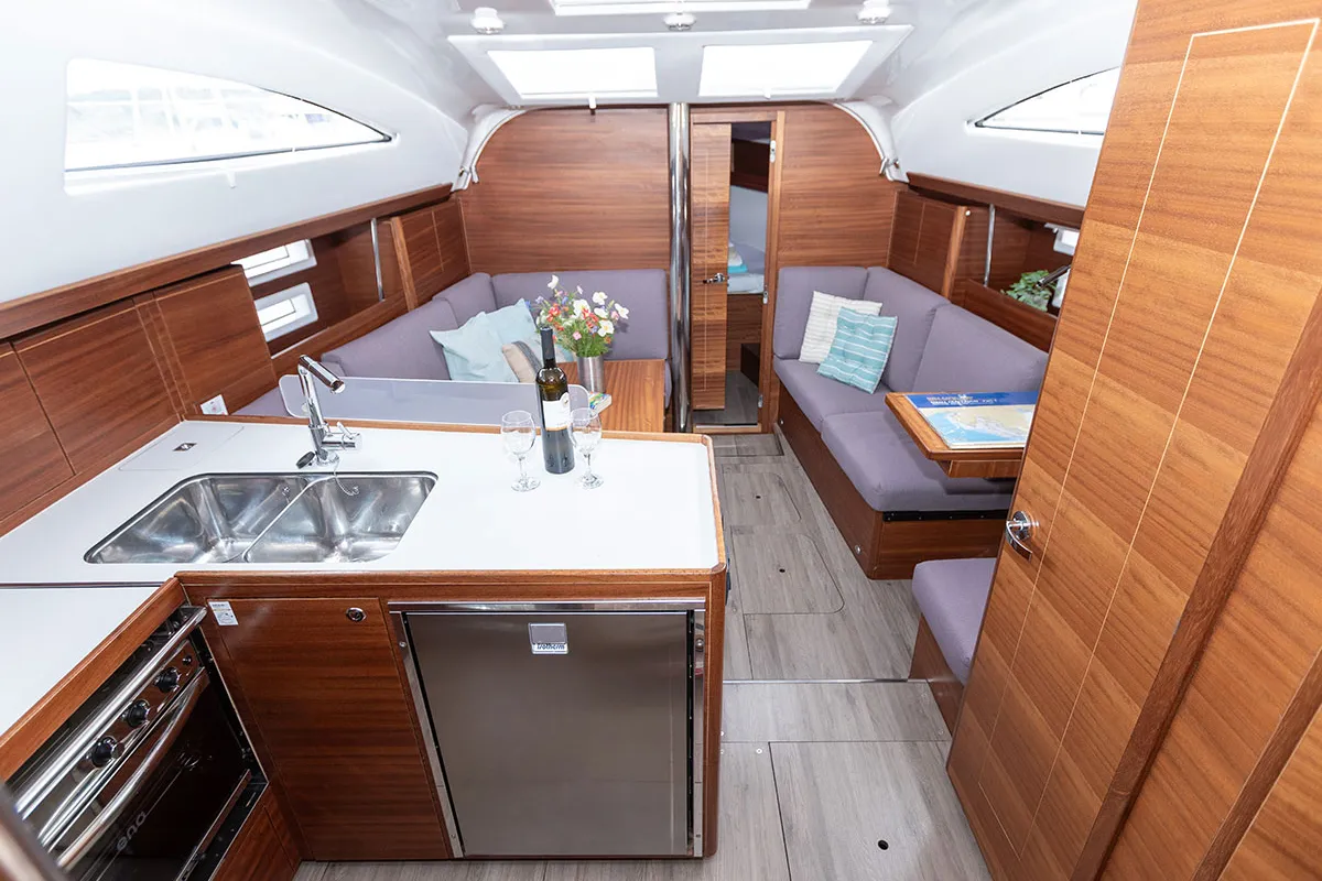 Galley of Top Secret 2020, a Elan 40.1 sailboat at Primošten, Croatia