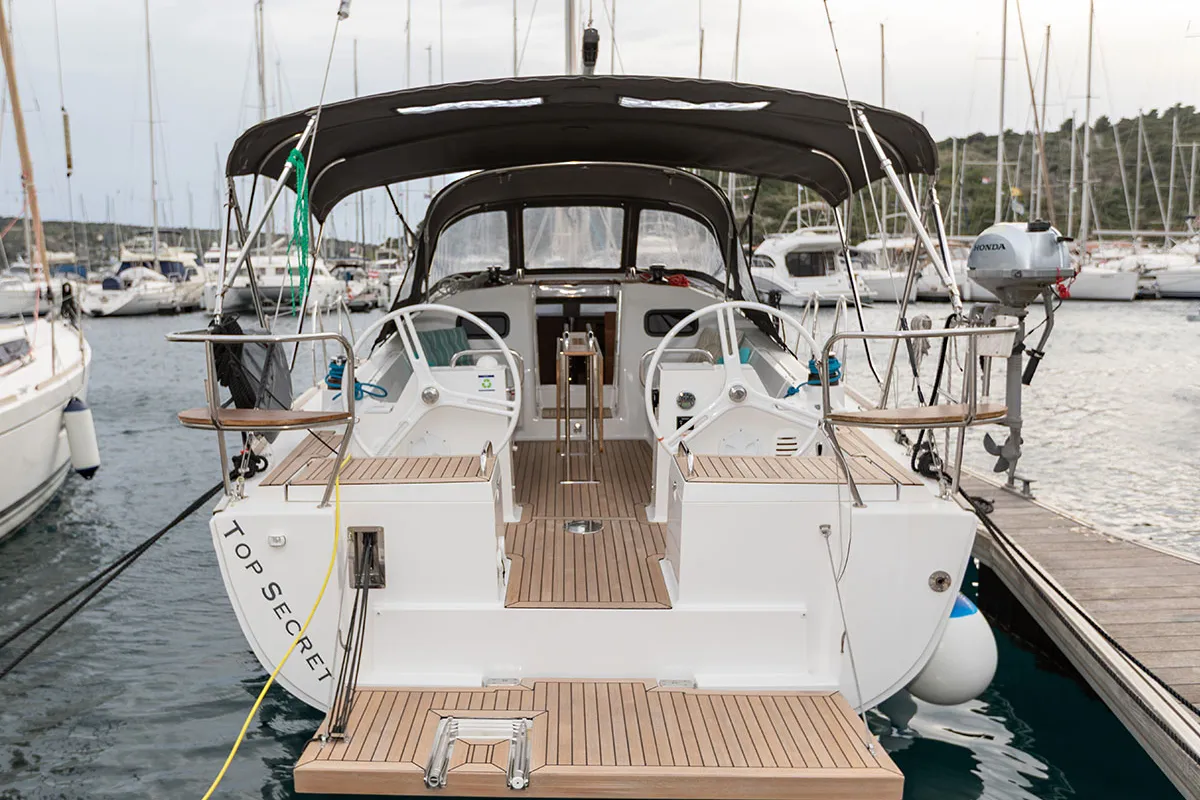 Exterior view of Top Secret 2020, a Elan 40.1 sailboat at Primošten, Croatia