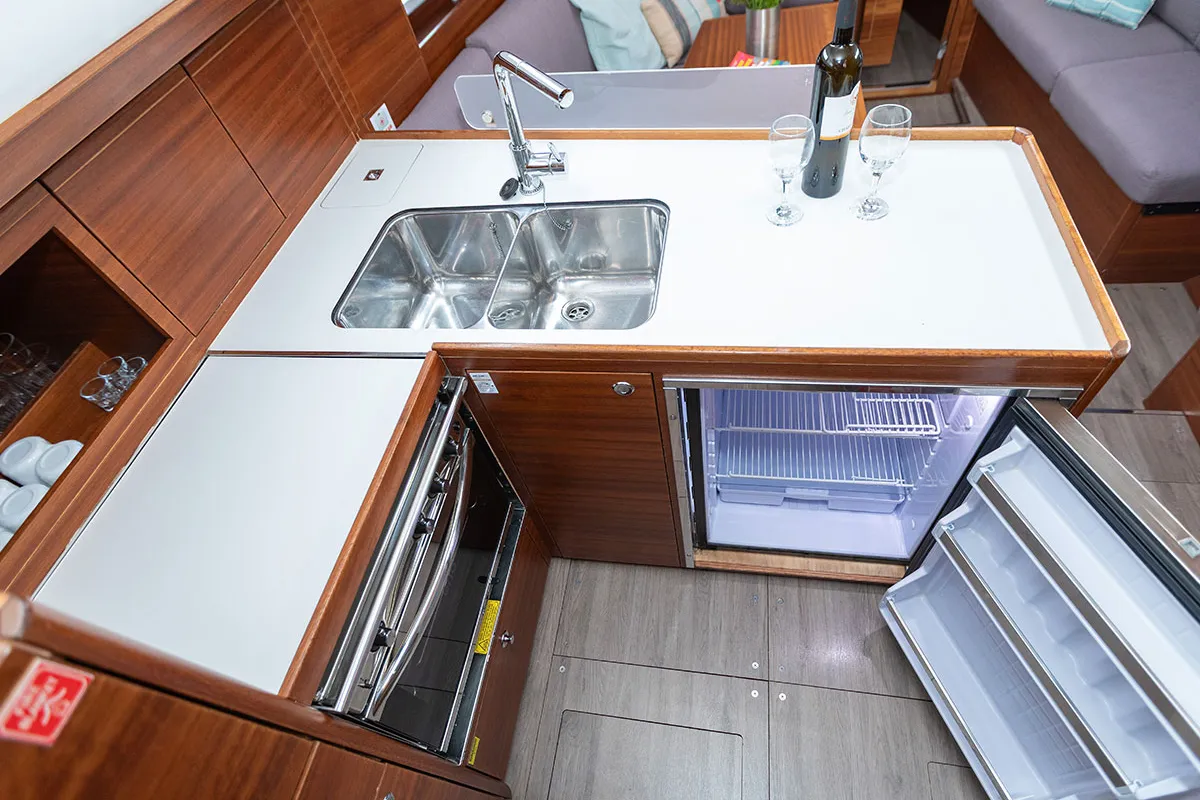 Galley of Top Secret 2020, a Elan 40.1 sailboat at Primošten, Croatia