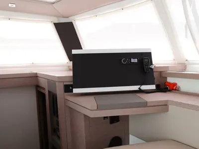 Galley of Time Thief, a Fountaine Pajot Astrea 42 catamaran at Road Town, British Virgin Islands