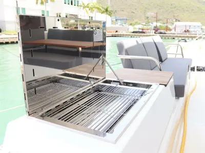 Cockpit of Time Thief, a Fountaine Pajot Astrea 42 catamaran at Road Town, British Virgin Islands
