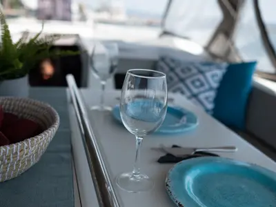 Deck of Aloha, a Beneteau Oceanis 51.1 sailboat at Municipal Unit of Lefkada, Greece