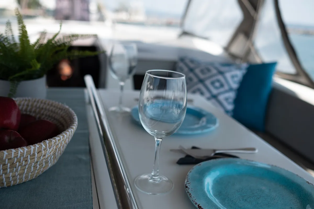 Deck of Aloha, a Beneteau Oceanis 51.1 sailboat at Municipal Unit of Lefkada, Greece