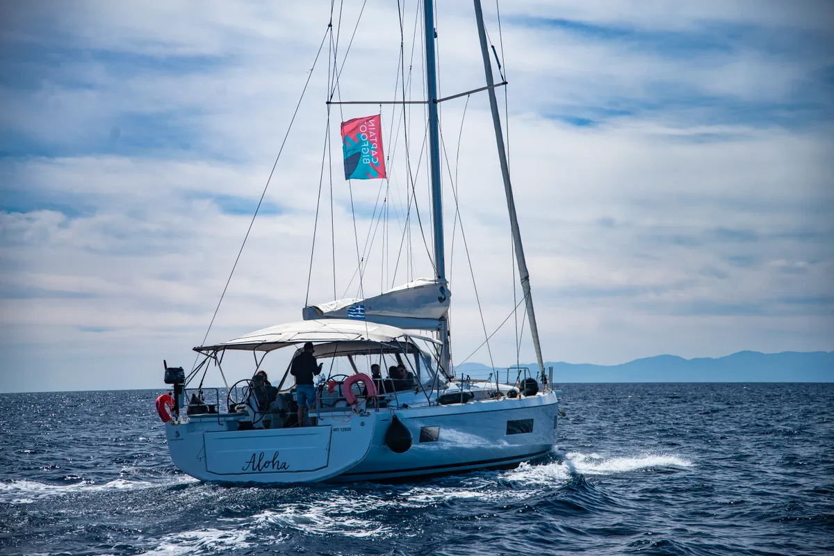 Exterior view of Aloha, a Beneteau Oceanis 51.1 sailboat at Municipal Unit of Lefkada, Greece