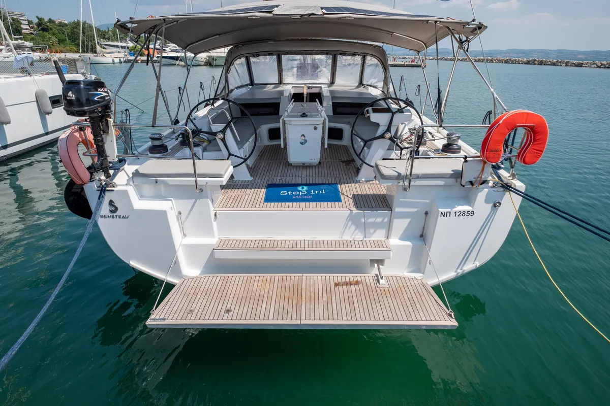 Exterior view of Aloha, a Beneteau Oceanis 51.1 sailboat at Municipal Unit of Lefkada, Greece