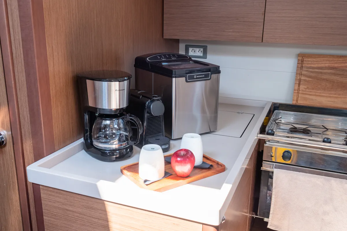Galley of Aloha, a Beneteau Oceanis 51.1 sailboat at Municipal Unit of Lefkada, Greece