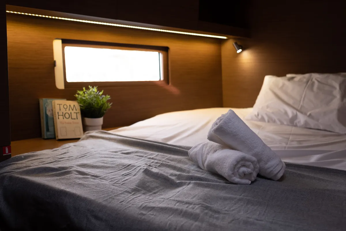 Cabin on Aloha, a Beneteau Oceanis 51.1 sailboat at Municipal Unit of Lefkada, Greece