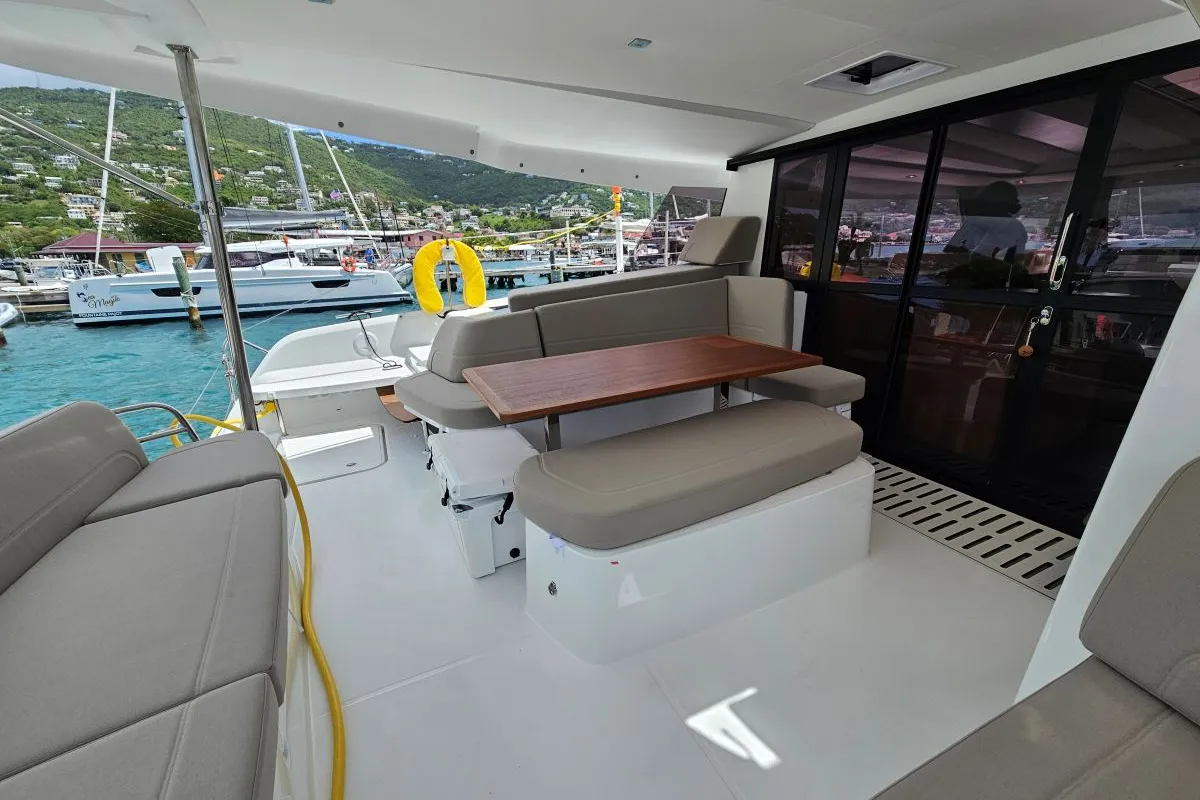 Irish Exit, a Fountaine Pajot FP 41 Maesto 3 catamaran at Charlotte Amalie, United States