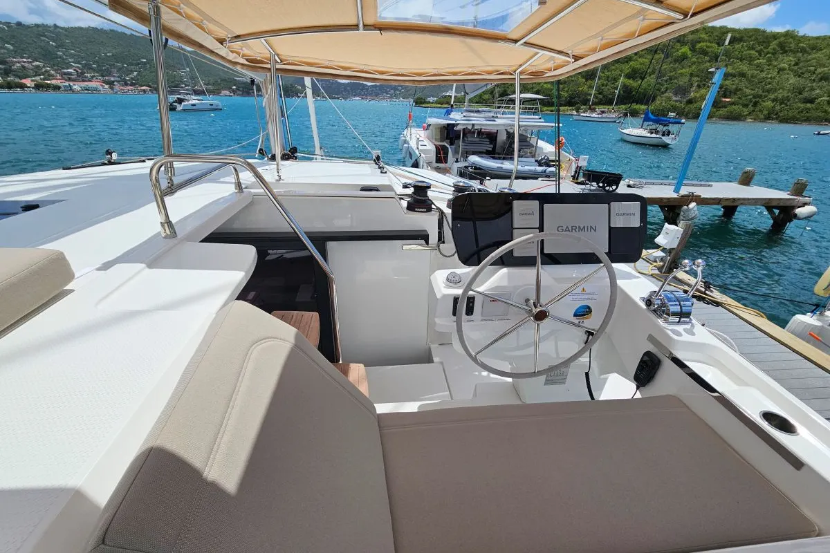 Irish Exit, a Fountaine Pajot FP 41 Maesto 3 catamaran at Charlotte Amalie, United States