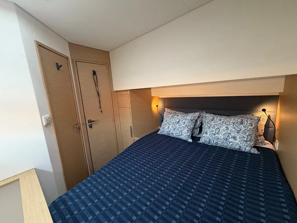 THE WAVE, a Fountaine Pajot Aura 51 catamaran at Athens, Greece