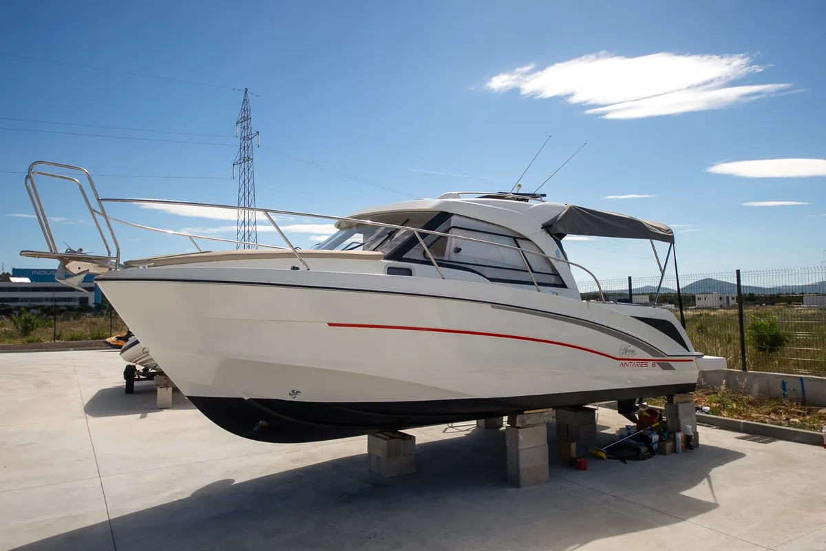 Nevera, a Beneteau Antares 8 OB motorboat at Tribunj, Croatia