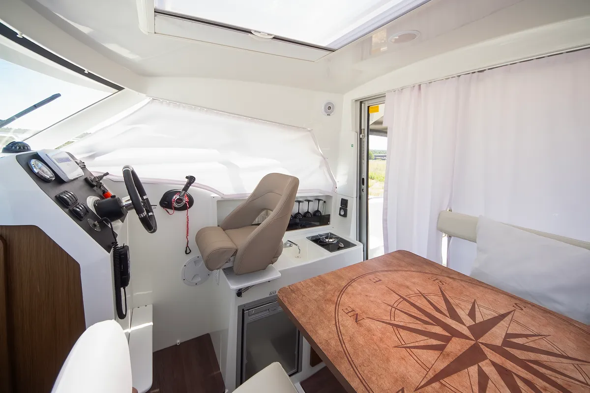 Nevera, a Beneteau Antares 8 OB motorboat at Tribunj, Croatia