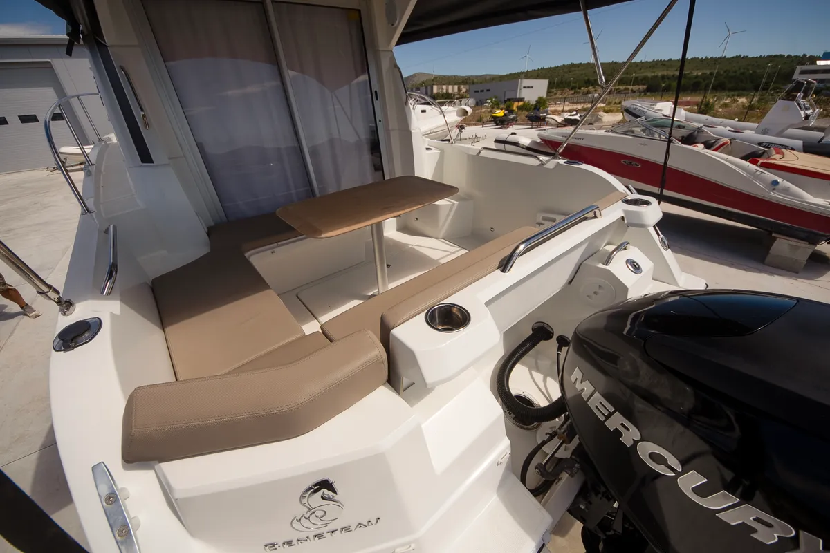 Nevera, a Beneteau Antares 8 OB motorboat at Tribunj, Croatia