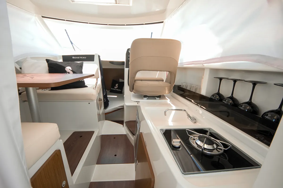 Nevera, a Beneteau Antares 8 OB motorboat at Tribunj, Croatia