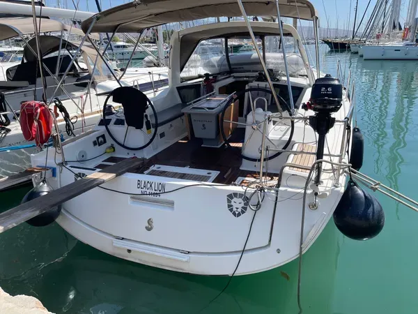 Exterior view of Black Lion, a Beneteau Oceanis 41.1 sailboat at Municipal Unit of Ellomenos, Greece