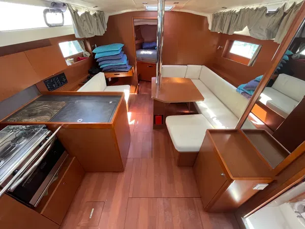 Salon of Black Lion, a Beneteau Oceanis 41.1 sailboat at Municipal Unit of Ellomenos, Greece
