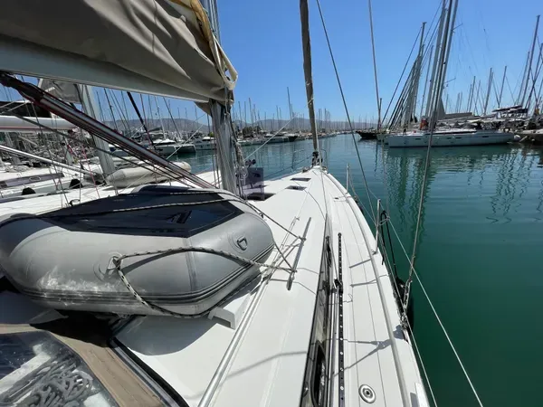 Deck of Black Lion, a Beneteau Oceanis 41.1 sailboat at Municipal Unit of Ellomenos, Greece