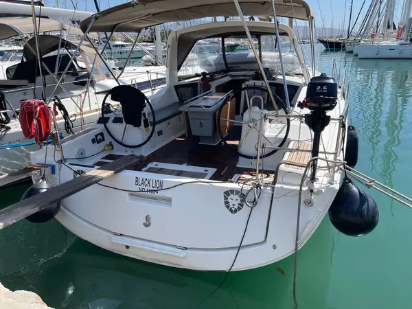 Exterior view of Black Lion, a Beneteau Oceanis 41.1 sailboat at Municipal Unit of Ellomenos, Greece