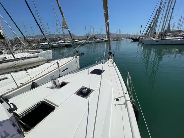Exterior view of Black Lion, a Beneteau Oceanis 41.1 sailboat at Municipal Unit of Ellomenos, Greece