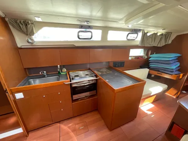 Galley of Black Lion, a Beneteau Oceanis 41.1 sailboat at Municipal Unit of Ellomenos, Greece
