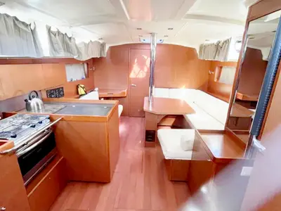 Galley of Black Lion, a Beneteau Oceanis 41.1 sailboat at Municipal Unit of Ellomenos, Greece