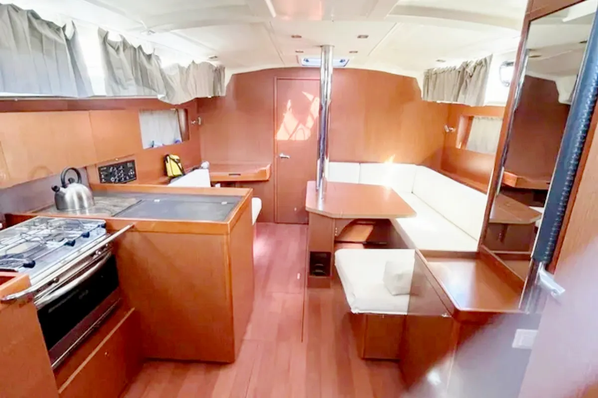 Galley of Black Lion, a Beneteau Oceanis 41.1 sailboat at Municipal Unit of Ellomenos, Greece