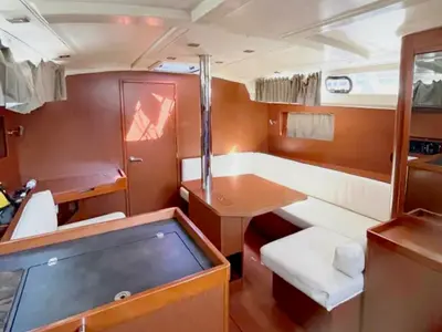 Salon of Black Lion, a Beneteau Oceanis 41.1 sailboat at Municipal Unit of Ellomenos, Greece