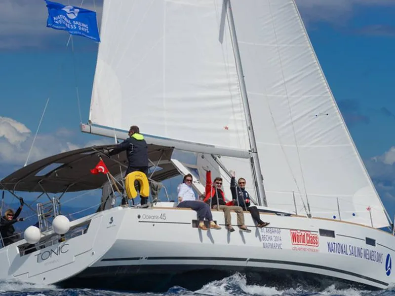 Exterior view of Tonic, a Beneteau Oceanis 45 sailboat at Marmaris, Turkey