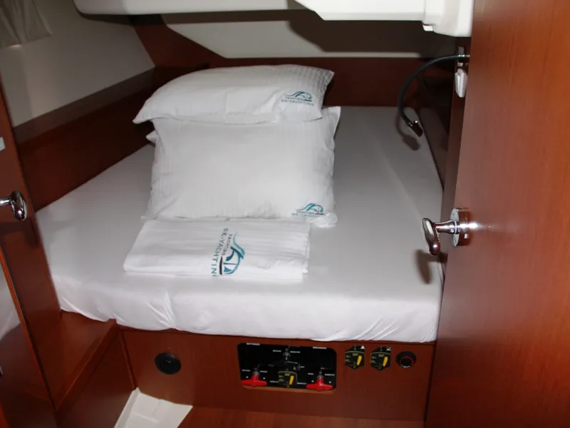 Cabin on Tonic, a Beneteau Oceanis 45 sailboat at Marmaris, Turkey