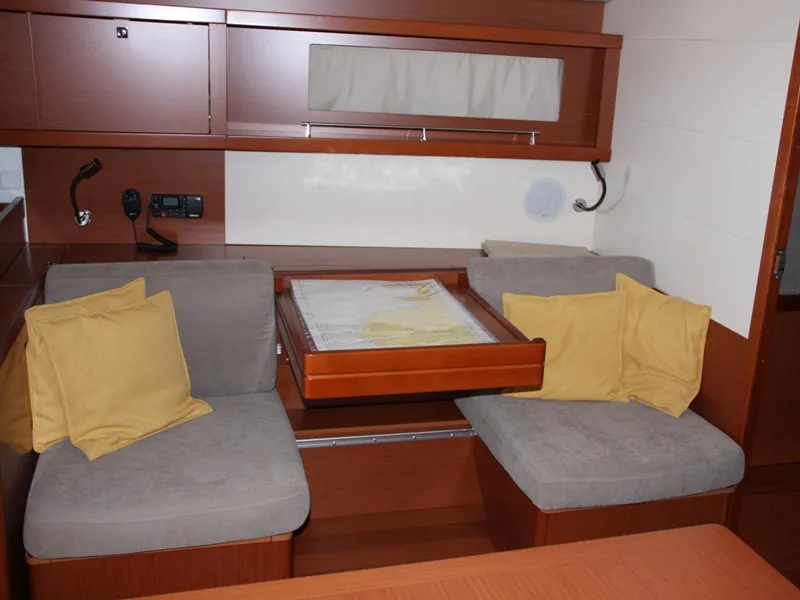 Salon of Tonic, a Beneteau Oceanis 45 sailboat at Marmaris, Turkey